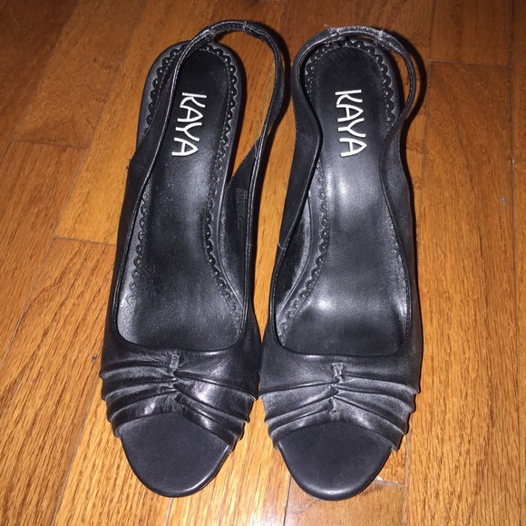 Black Wedge Heels - Picture 1 of 4