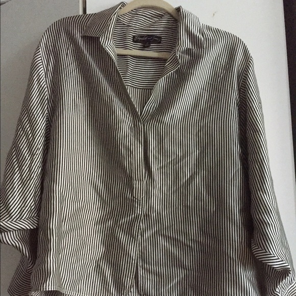 Elizabeth and James Striped Silk Blouse size S