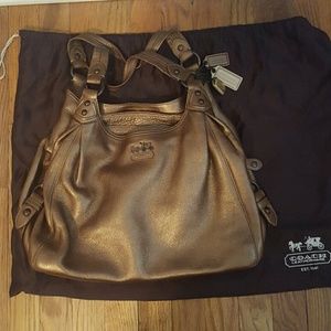 Authentic coach gold/metallic shoulder bag