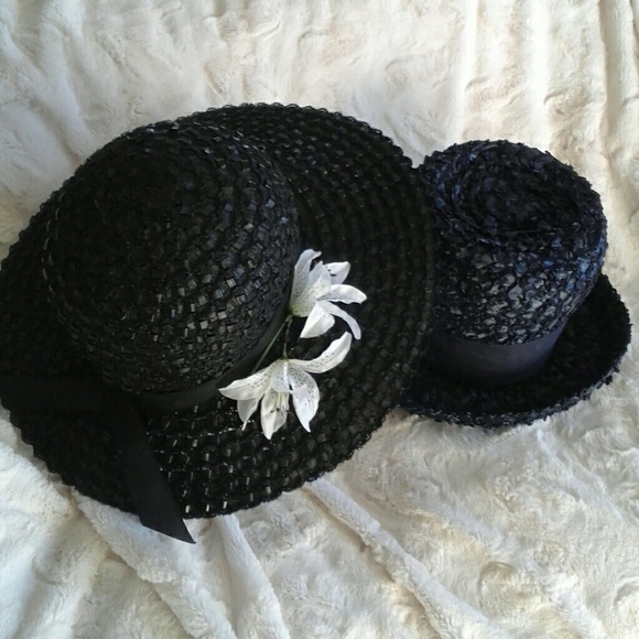 2 vintage hats! Large brim
