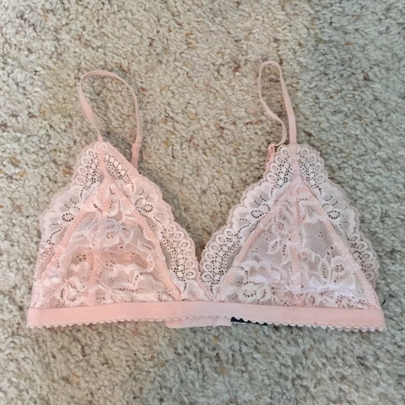 Pink lace bralette