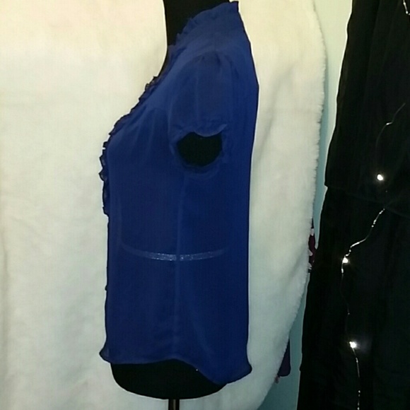 Gorgeous sheer navy blue blouse - Picture 2 of 4