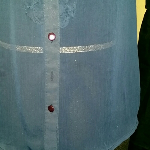 Gorgeous sheer navy blue blouse - Picture 4 of 4