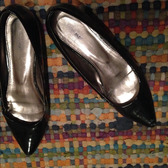 Black slip on dress flats