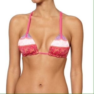 Maaji Pink Reversible Patterned Bikini Top