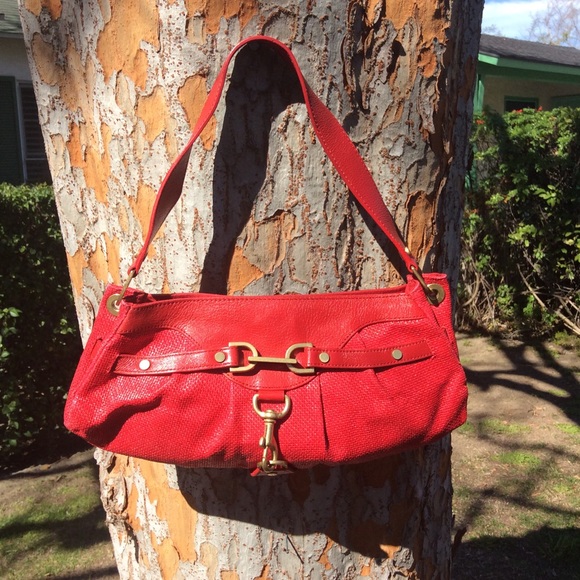 Banana republic bright red handbag