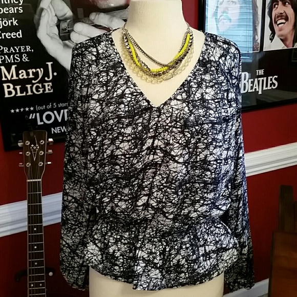 Pretty Michael Kors Blue and White Top