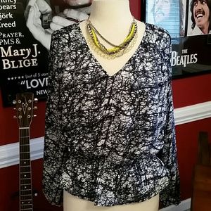 Pretty Michael Kors Blue and White Top