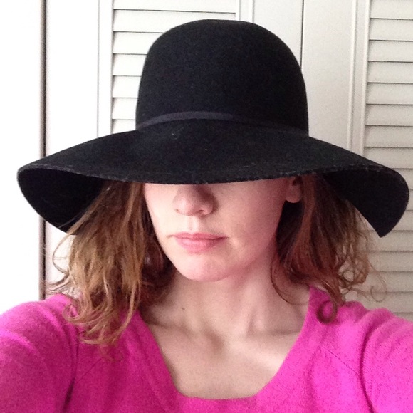 Black Wool Floppy Hat