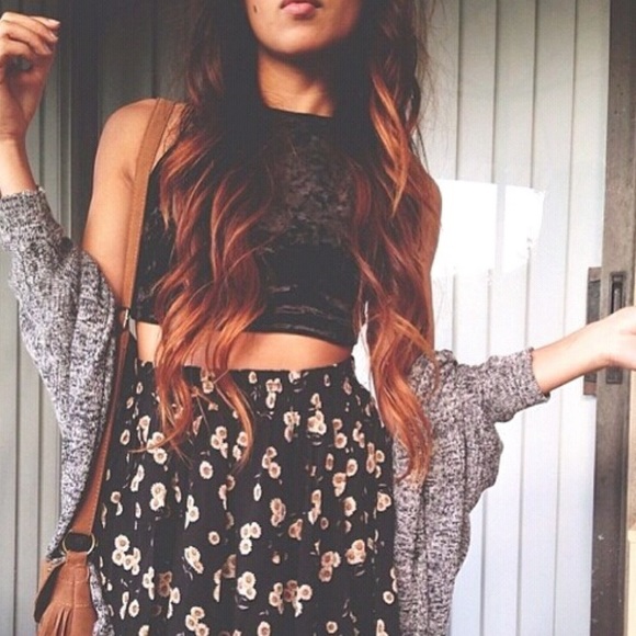 Brandy Melville floral skirt