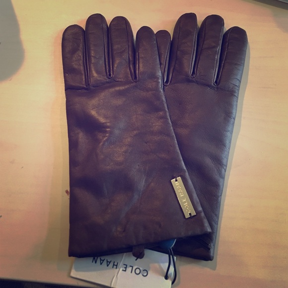 NWT Cole Haan Brown Leather Gloves