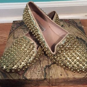 Gold studded Steve Madden loafers