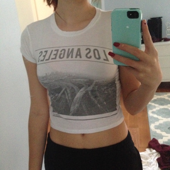 BRANDY los angeles white crop top!