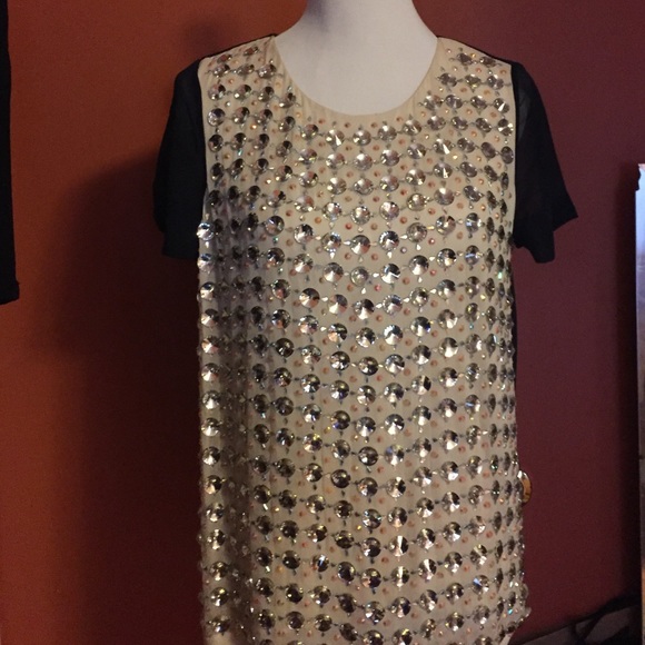 Diane von Furstenberg Gidget rounded crystal top.