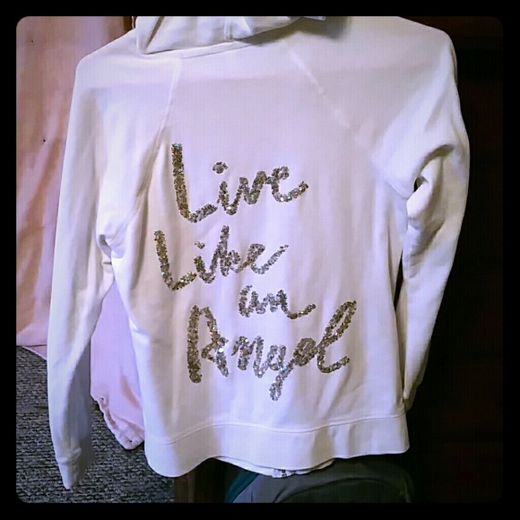 White Victoria secret sweatshirt