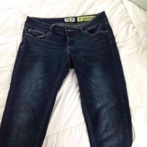Indigo Rein Dark skinny jeans with fade