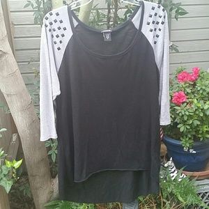 Torrid gray and black studded high low top