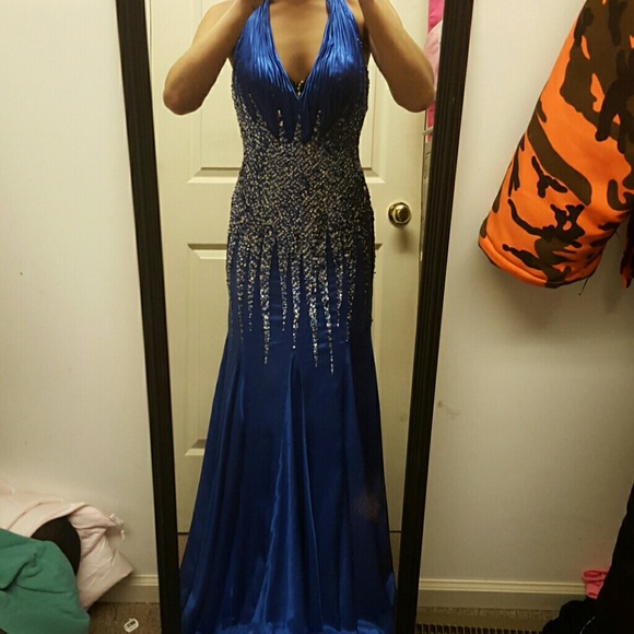 **SOLD**Royal Blue Sequenced Prom Dress Sz. 6-8
