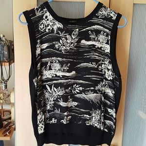 Black and White Sweater Top