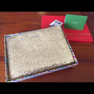 Kate Spade Gold Glitter Clutch (small)