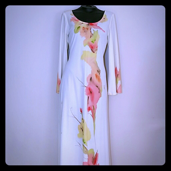 Vintage watercolor caftcan dress