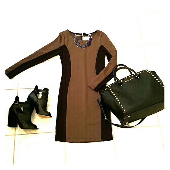 Black and Army Green Dress