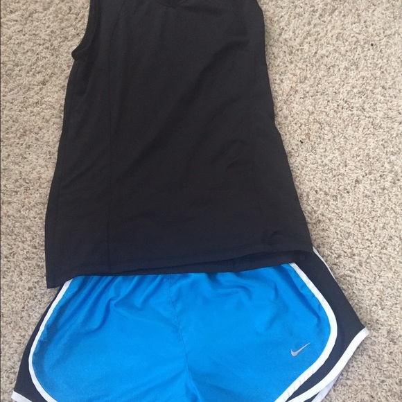 Nike shorts and Champion sleeveless top bundle.