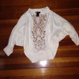 White cardigan with lace back