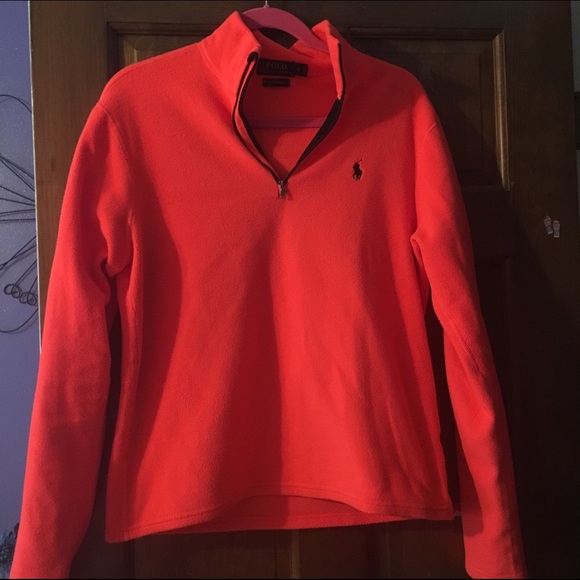 Polo orange fleece pullover