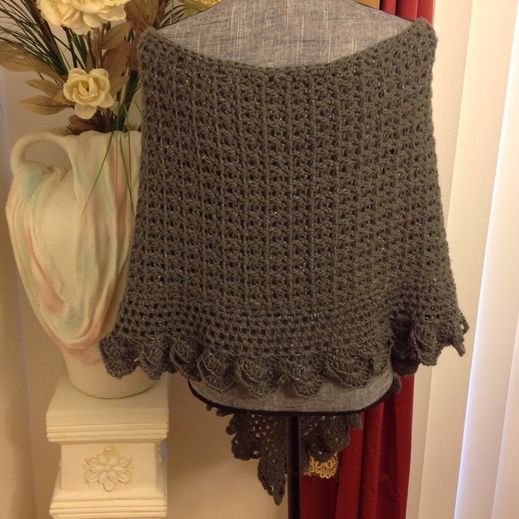 Reserved-"THE ELENA" HANDMADE ASYMMETRICAL PONCHO - Picture 3 of 4