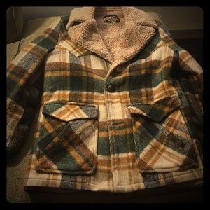 Vintage plaid wool coat with front pockets AMAZING