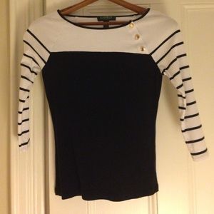 Black and white long sleeve top