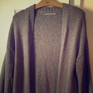 Brown tweedy oversized cardigan