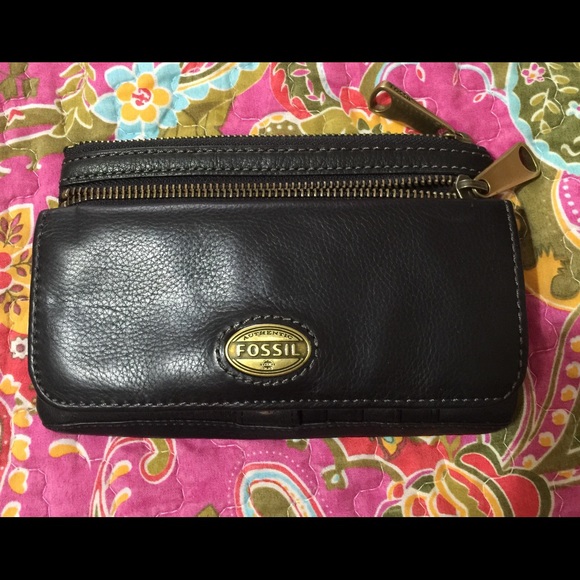 Fossil wallet Black leather no flaws