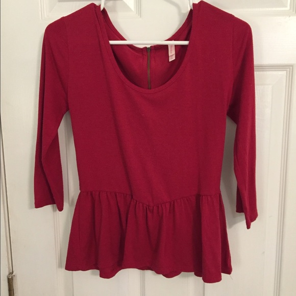 Red peplum top