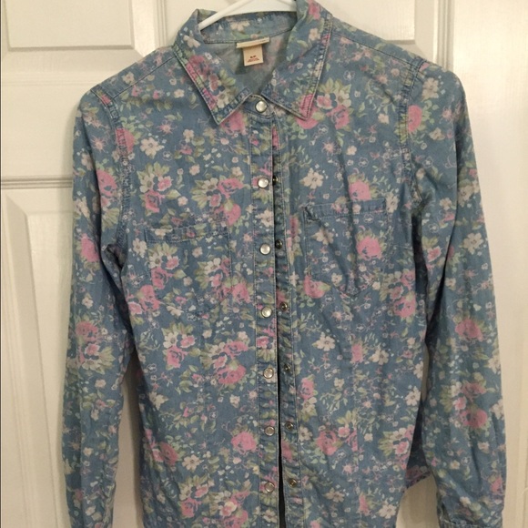 Floral Jean flannel