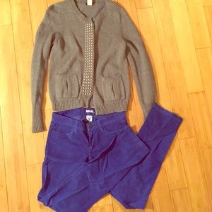 J. Crew gray studded cardigan