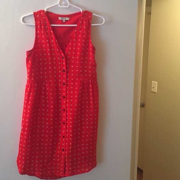 Madewell red button up dress