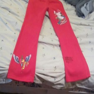 Red  Ed hardy sweat pants
