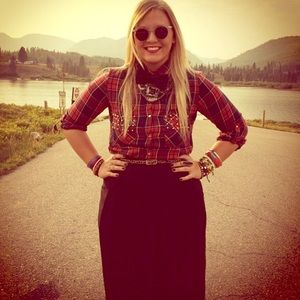 Zara Studded Plaid Shirt