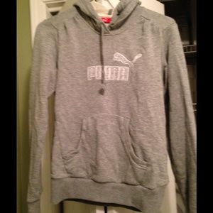 Grey hooded Puma sweatshirt
