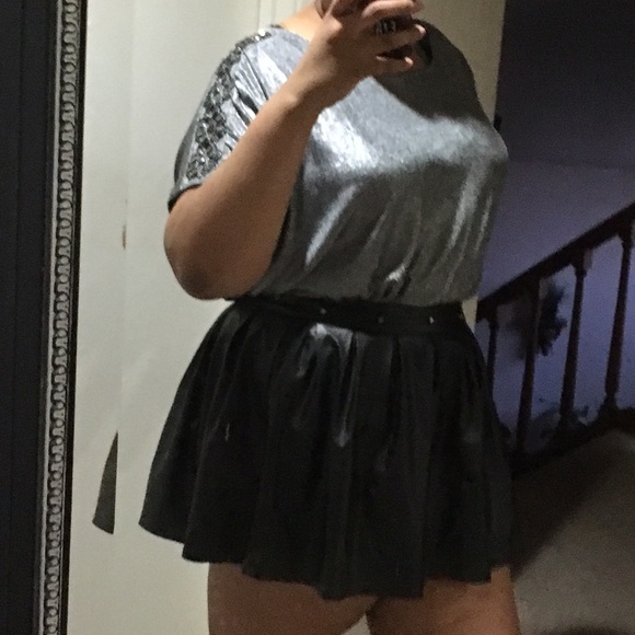 August silk shiny plus size shirt