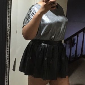 August silk shiny plus size shirt