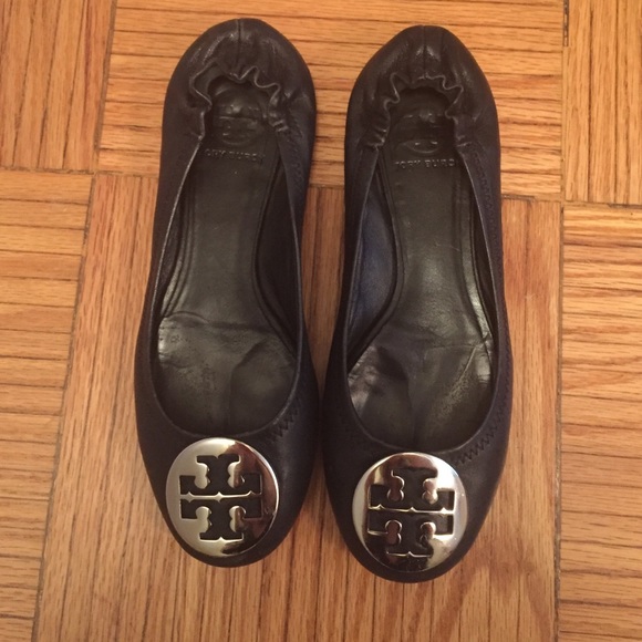 Tory Burch 'Reva' Black Ballet Flats