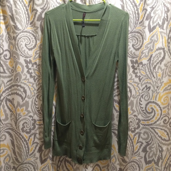 Long green cardigan