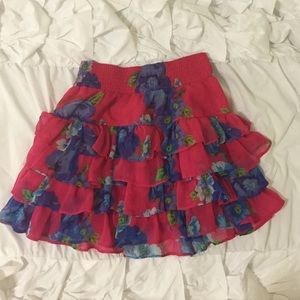 Floral Mini Ruffle Skirt