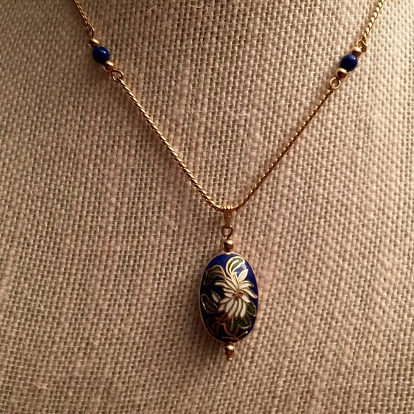 AVON Jewelry - VINTAGE AVON  GOLD RED BLUE GREEN FLORAL NECKLACE