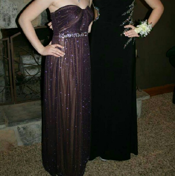 Purple Strapless Formal Gown