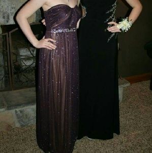 Purple Strapless Formal Gown