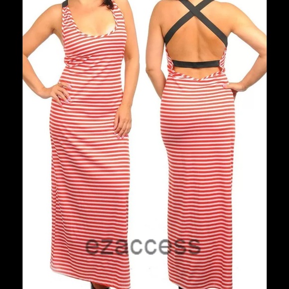 Plus size long maxi dress open backless sexy New - Picture 3 of 3